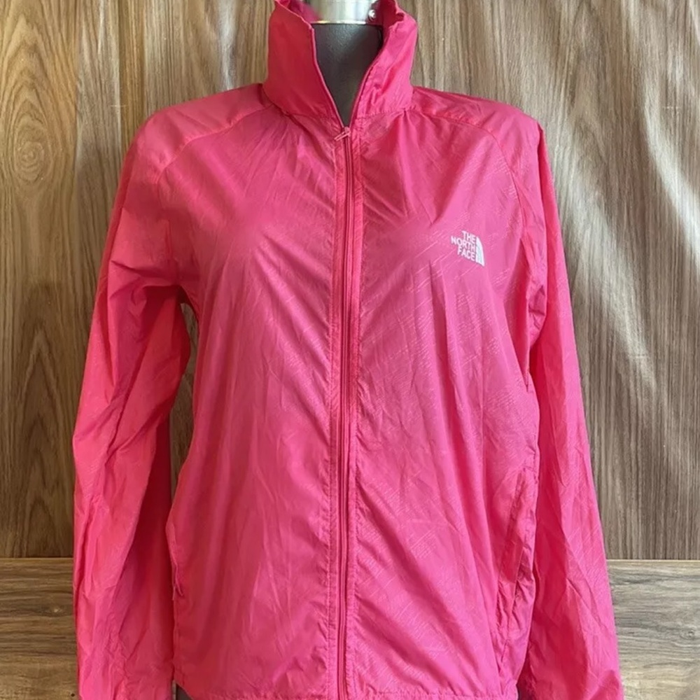 The North Face Women’s Size S Pink Hyvent Rain Jacket w/ Hood, Zip Pockets